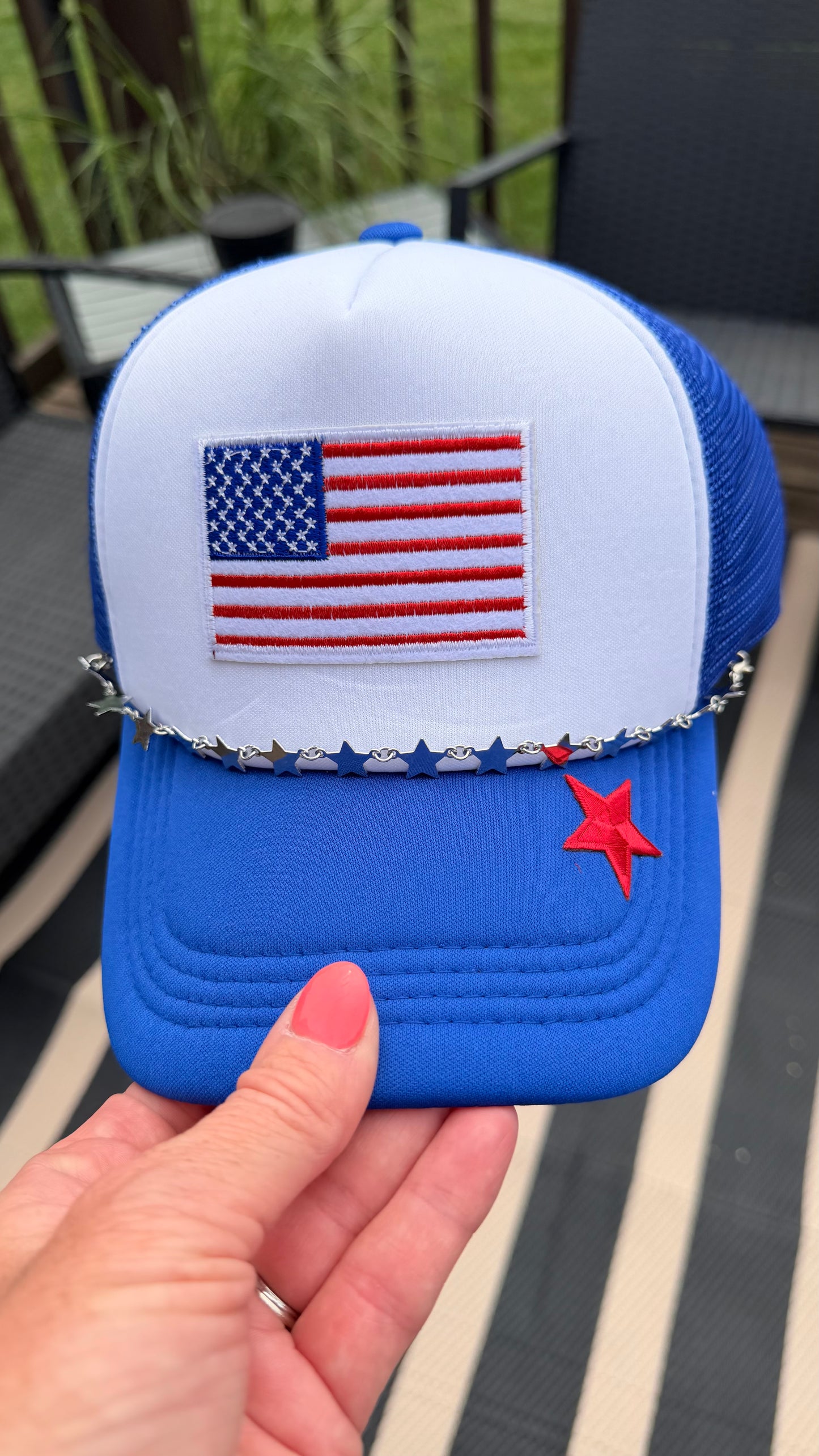 4th Trendy Flag Trucker Hat