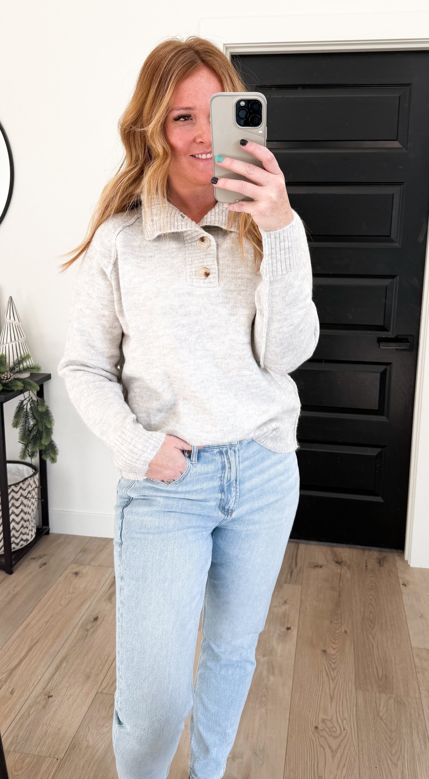 Half Button Sweater