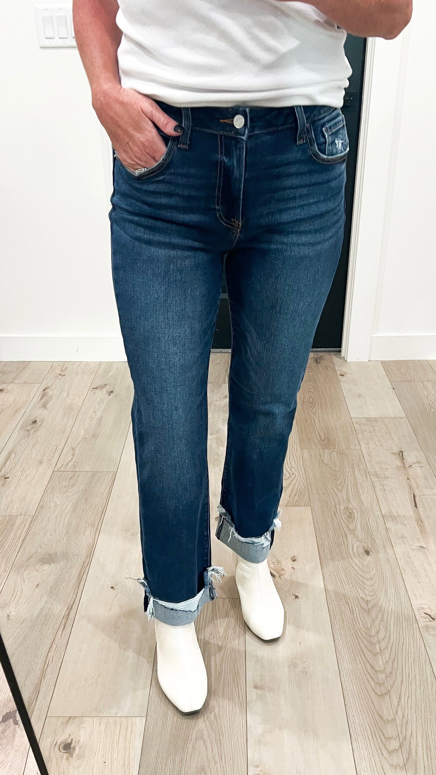 Zenana Cuffed Denim