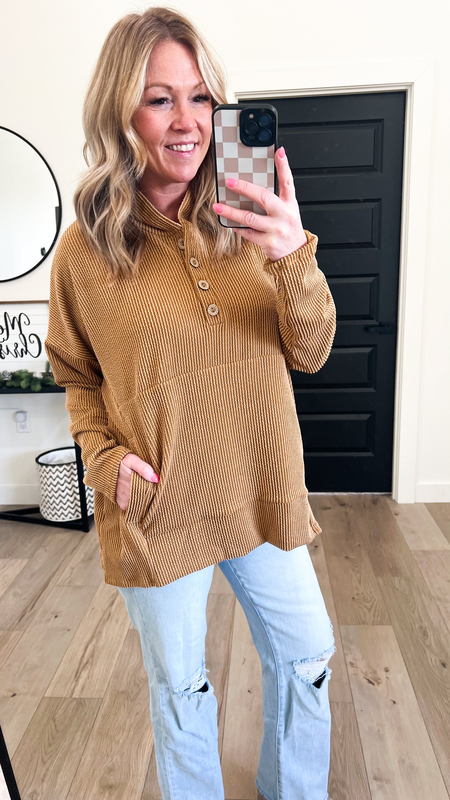 Ribbed Hoodie Pullover