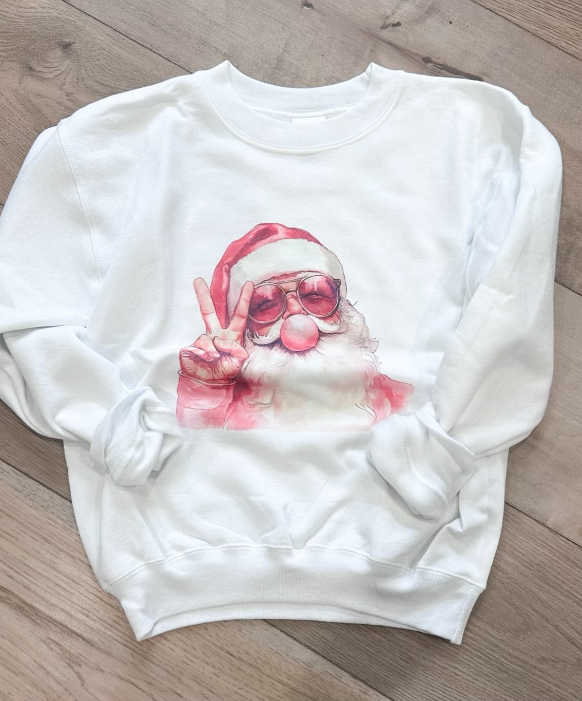 Santa Peace Sign Bubble Graphic