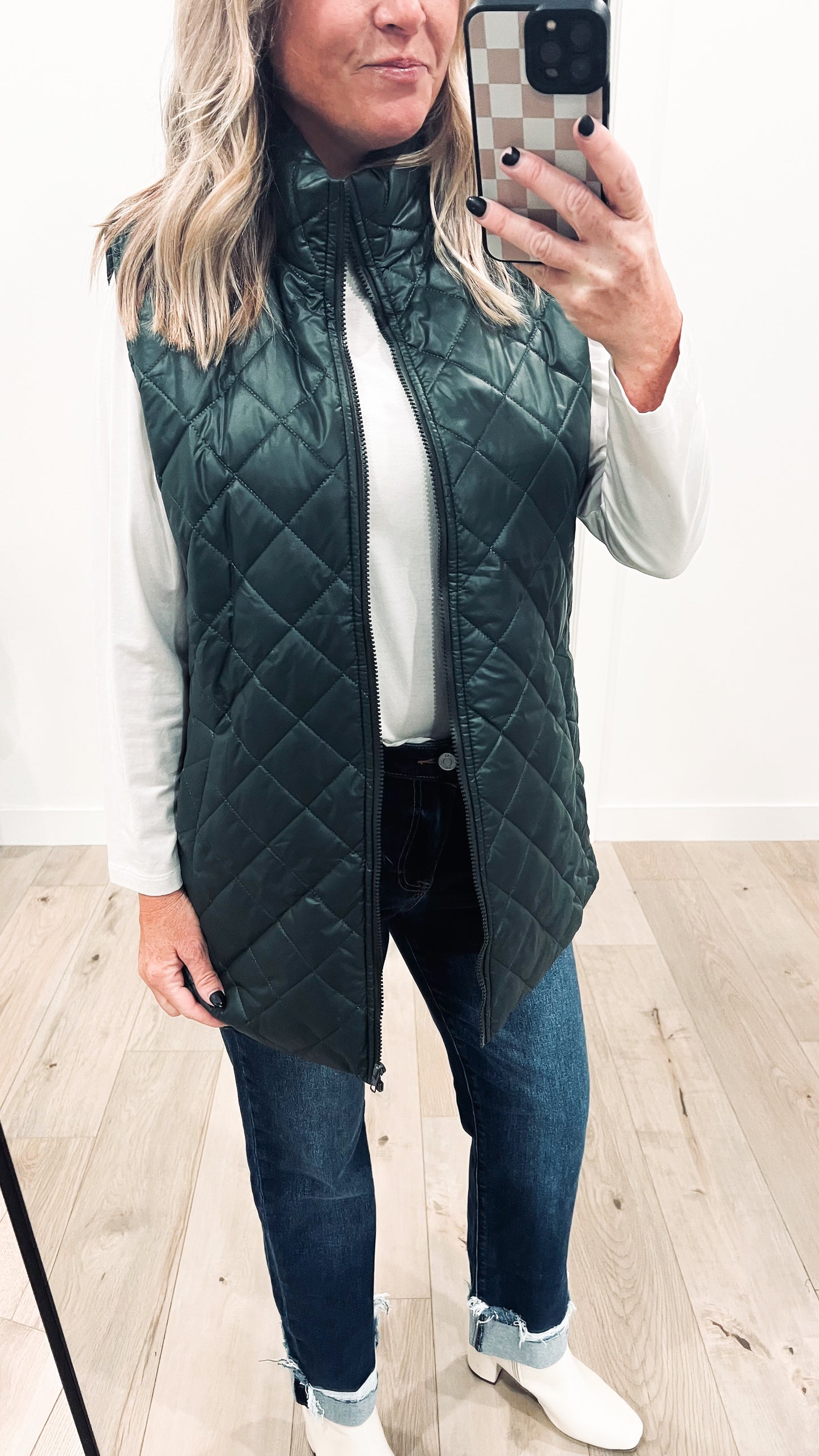 Quilted Mid Length Vest