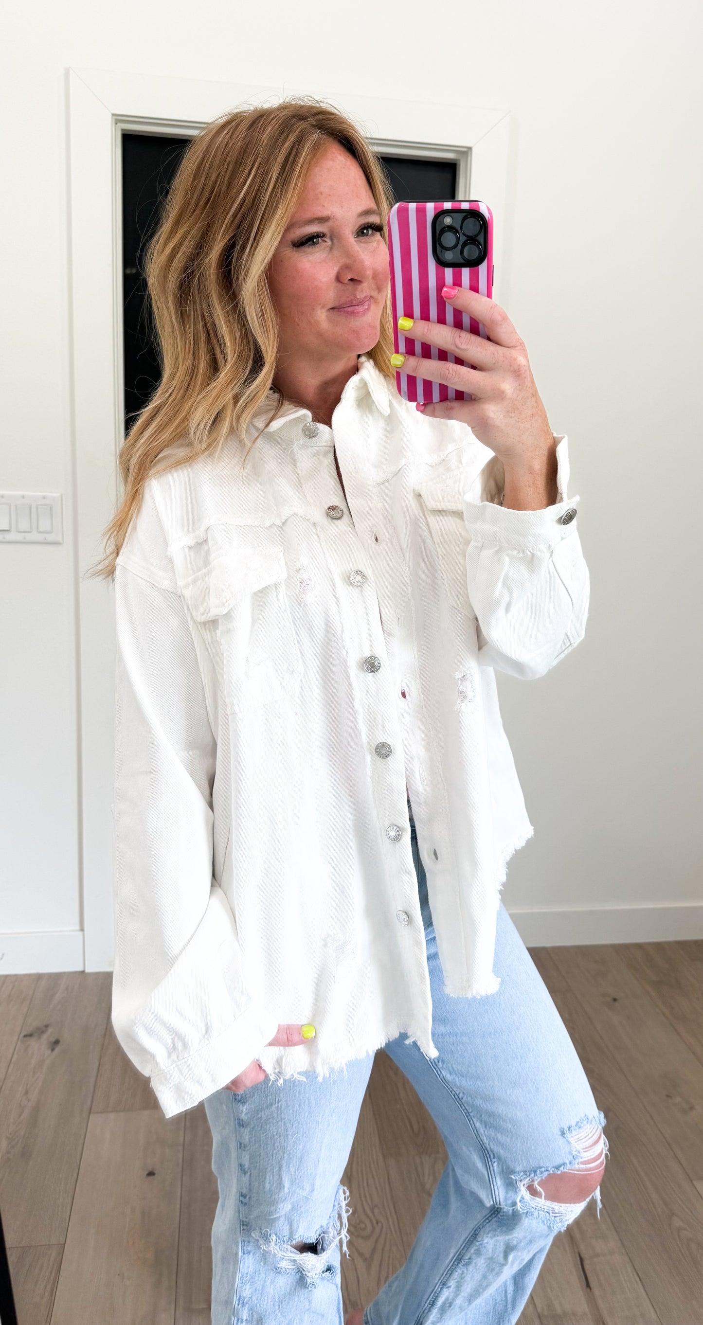 Raw Edge Spring Pink Jacket