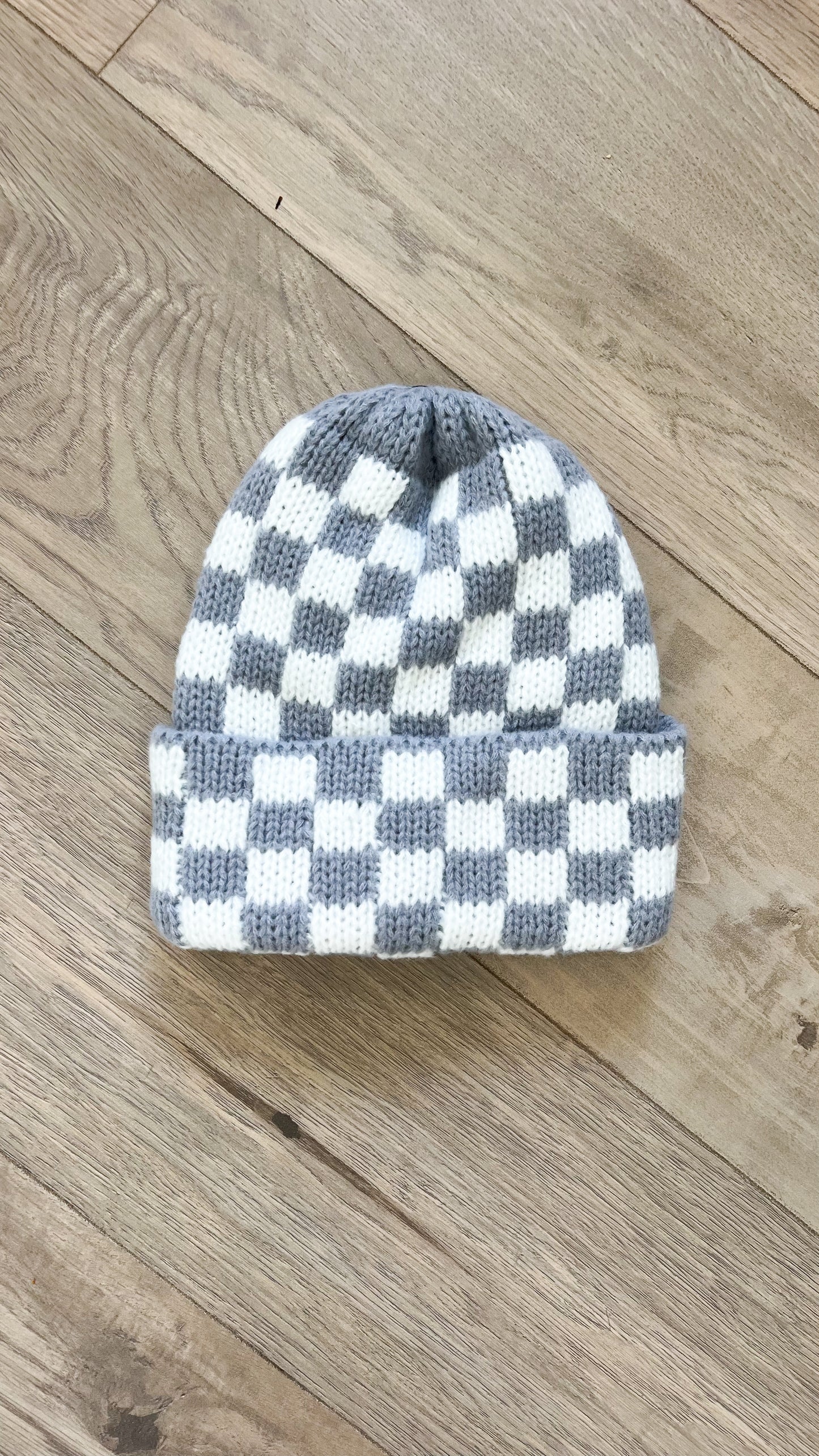 Knit Checkered Beanie