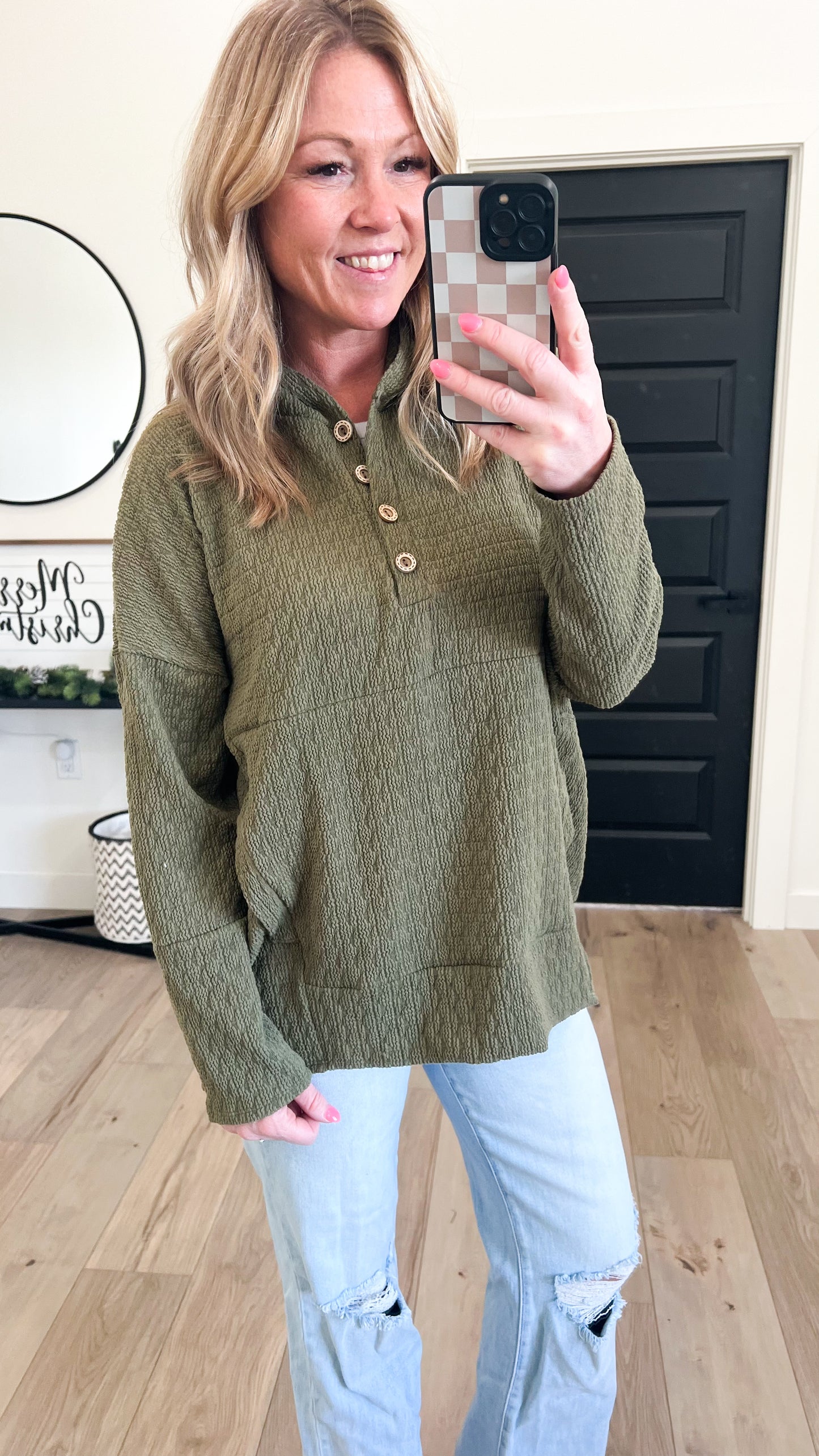 Detailed Hoodie Pullover