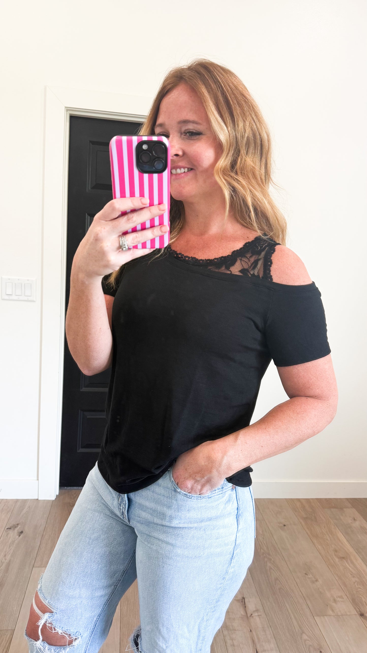 Lace Shoulder Top