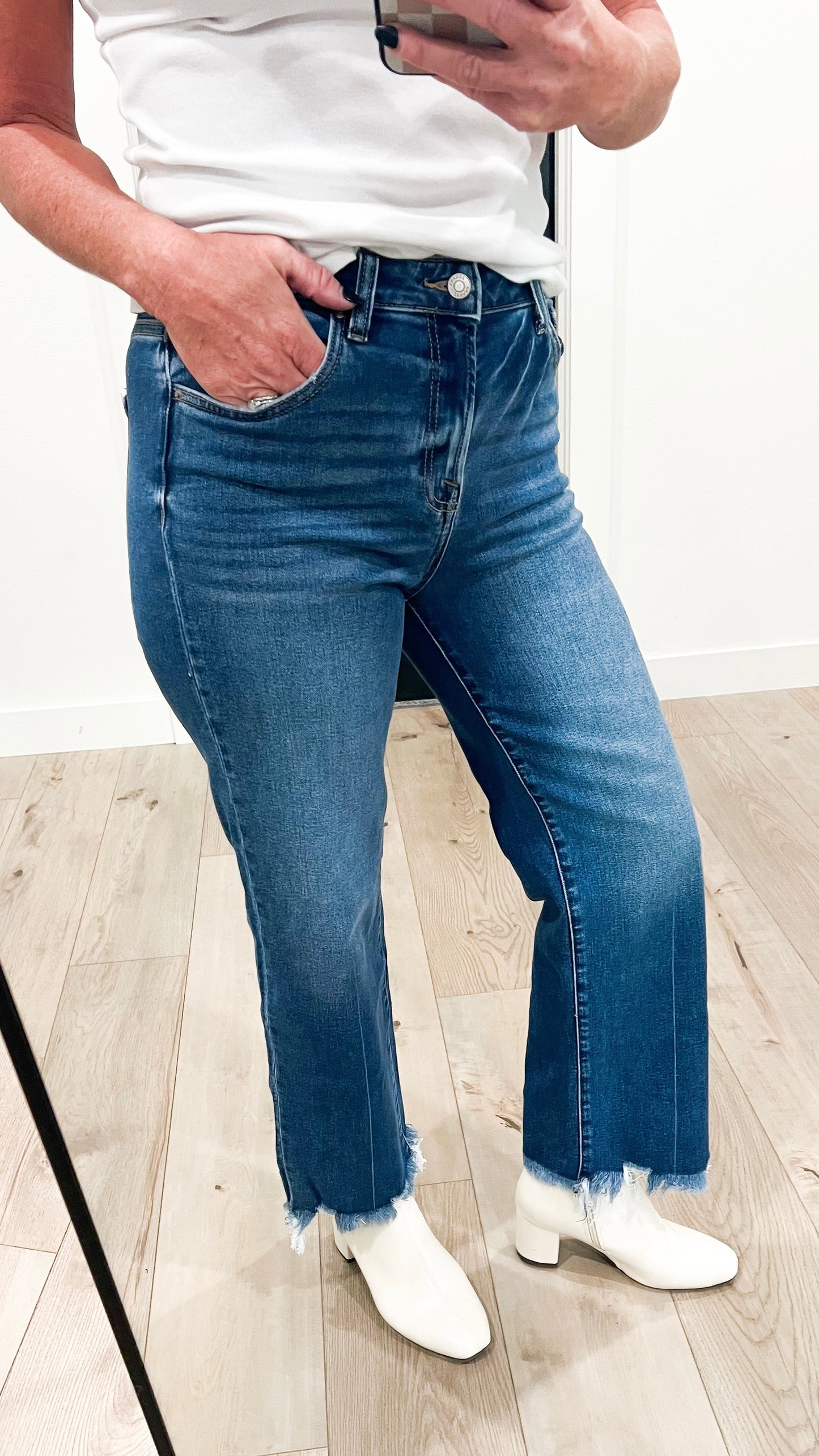 Zenana Distressed Hem Denim