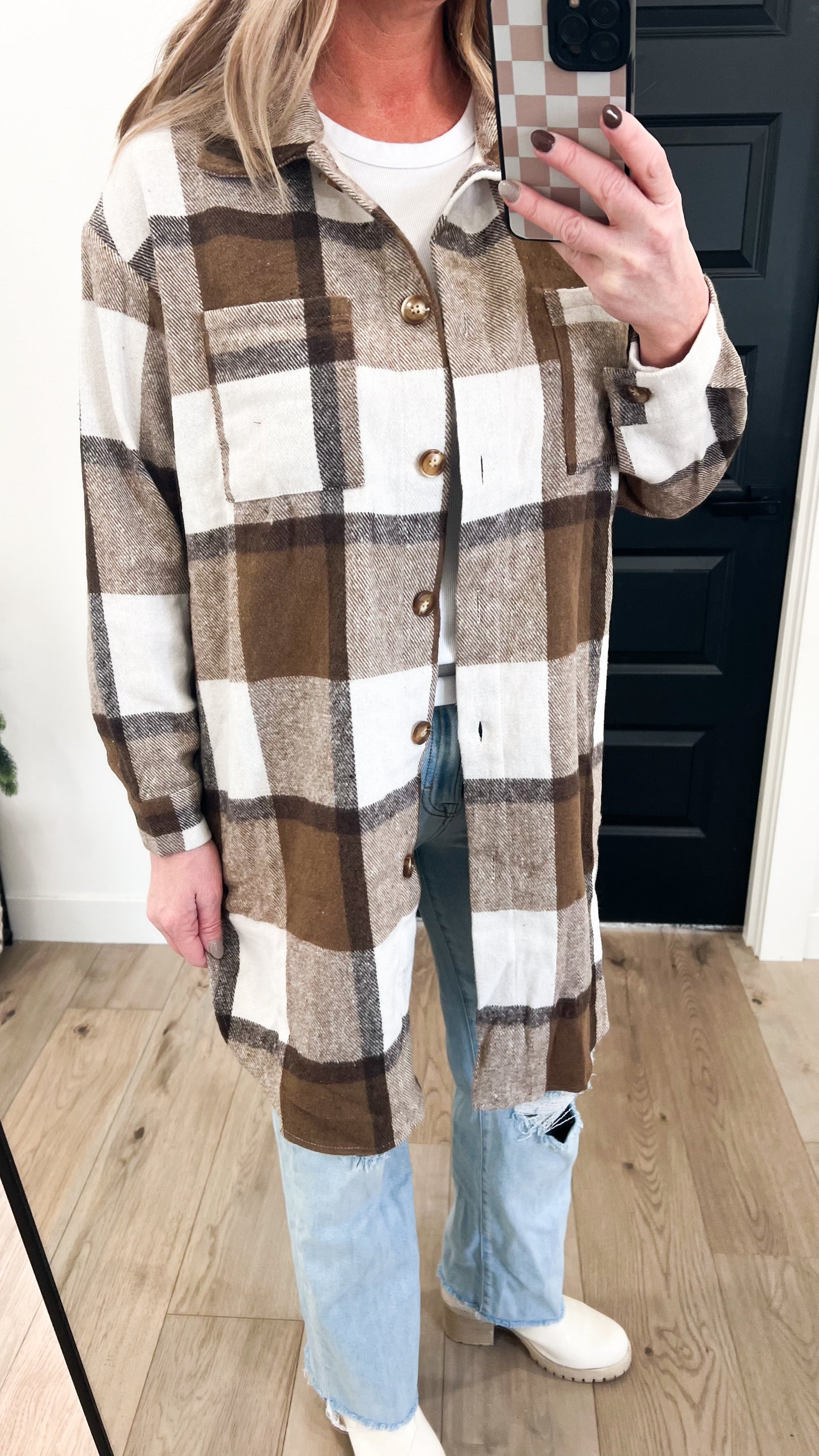 Plaid Longer Length Shacket