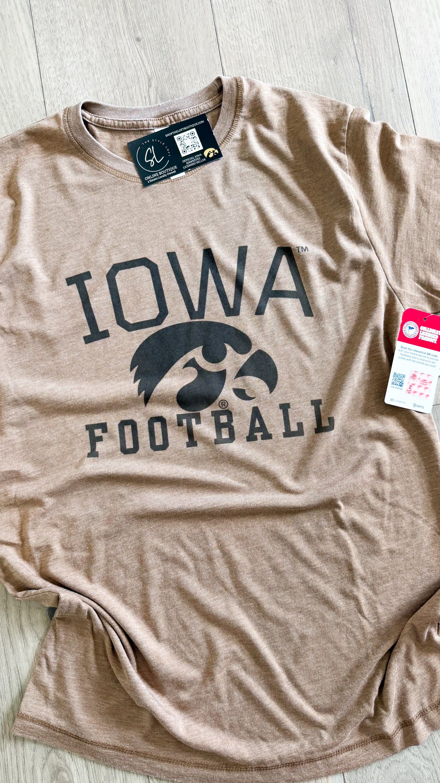 Vintage Washed Iowa Football Tee