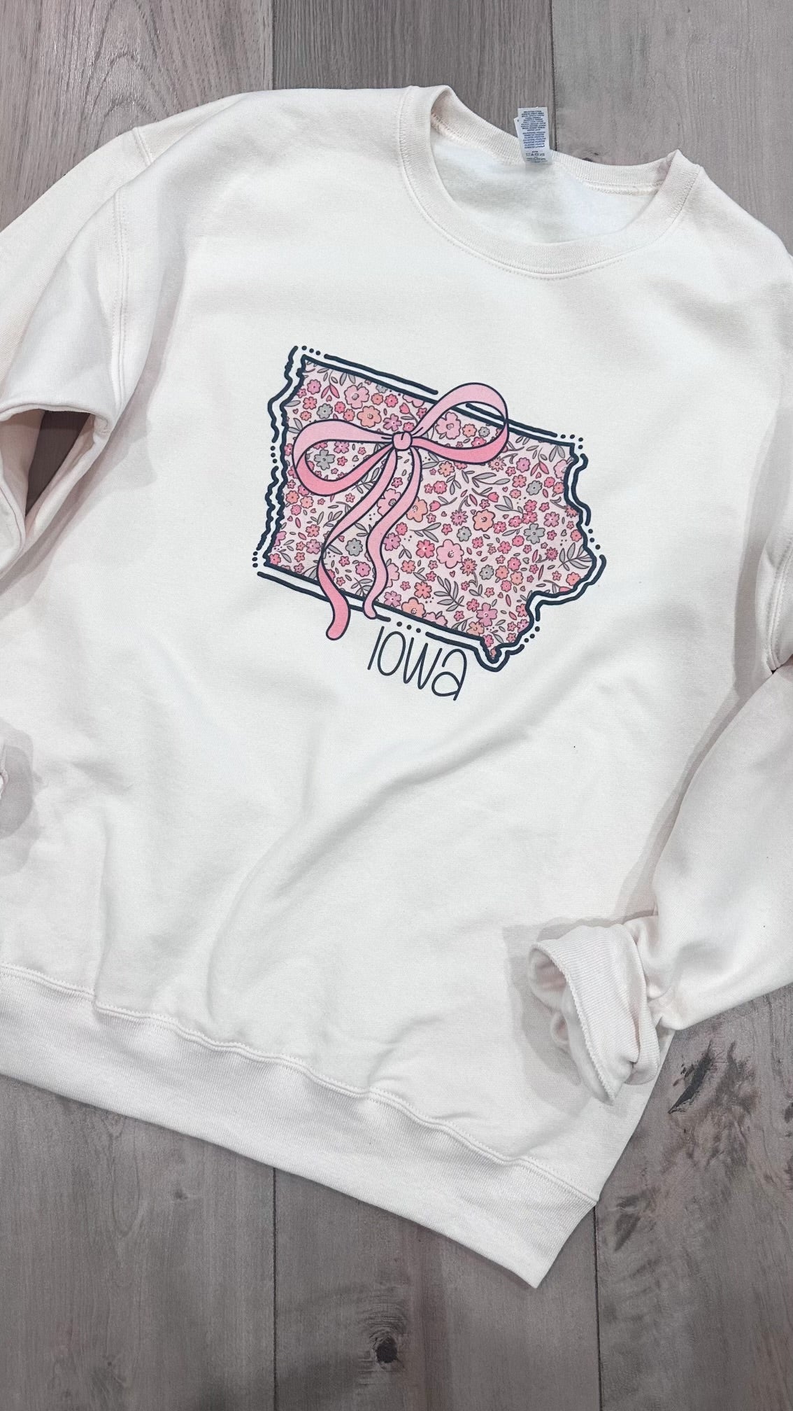 State of Iowa Floral Crew or Tee