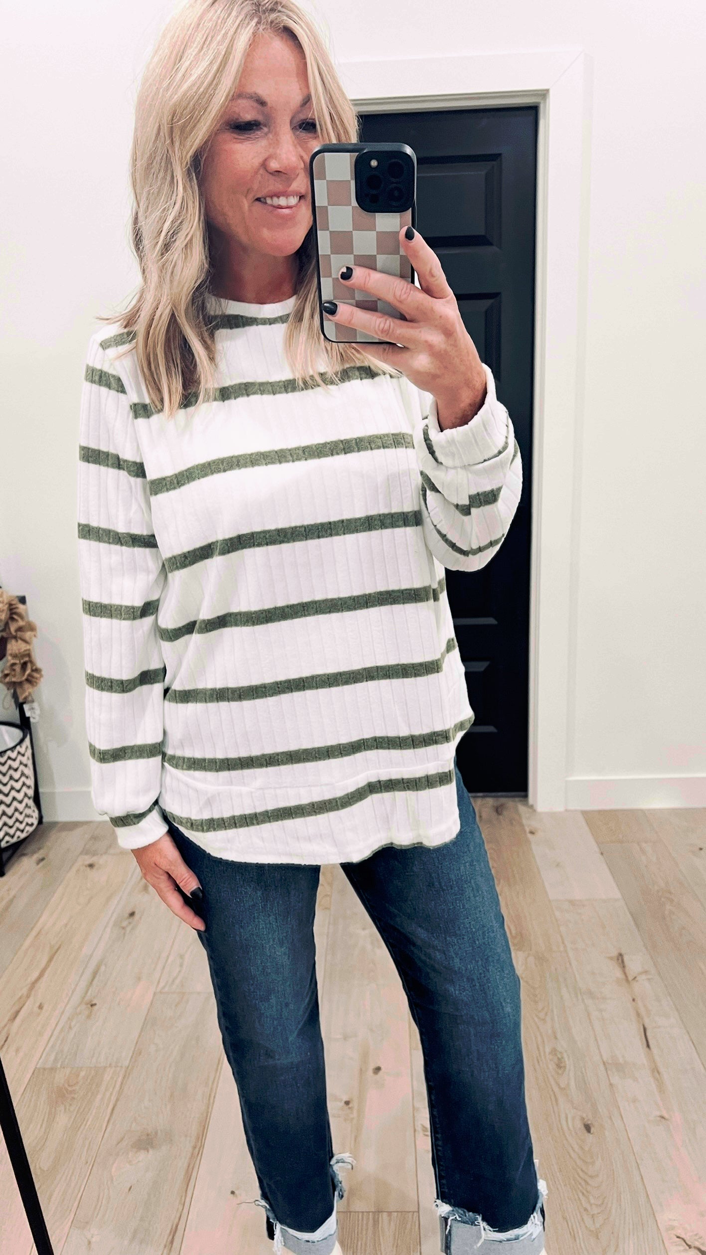 Ribbed Striped Pullover