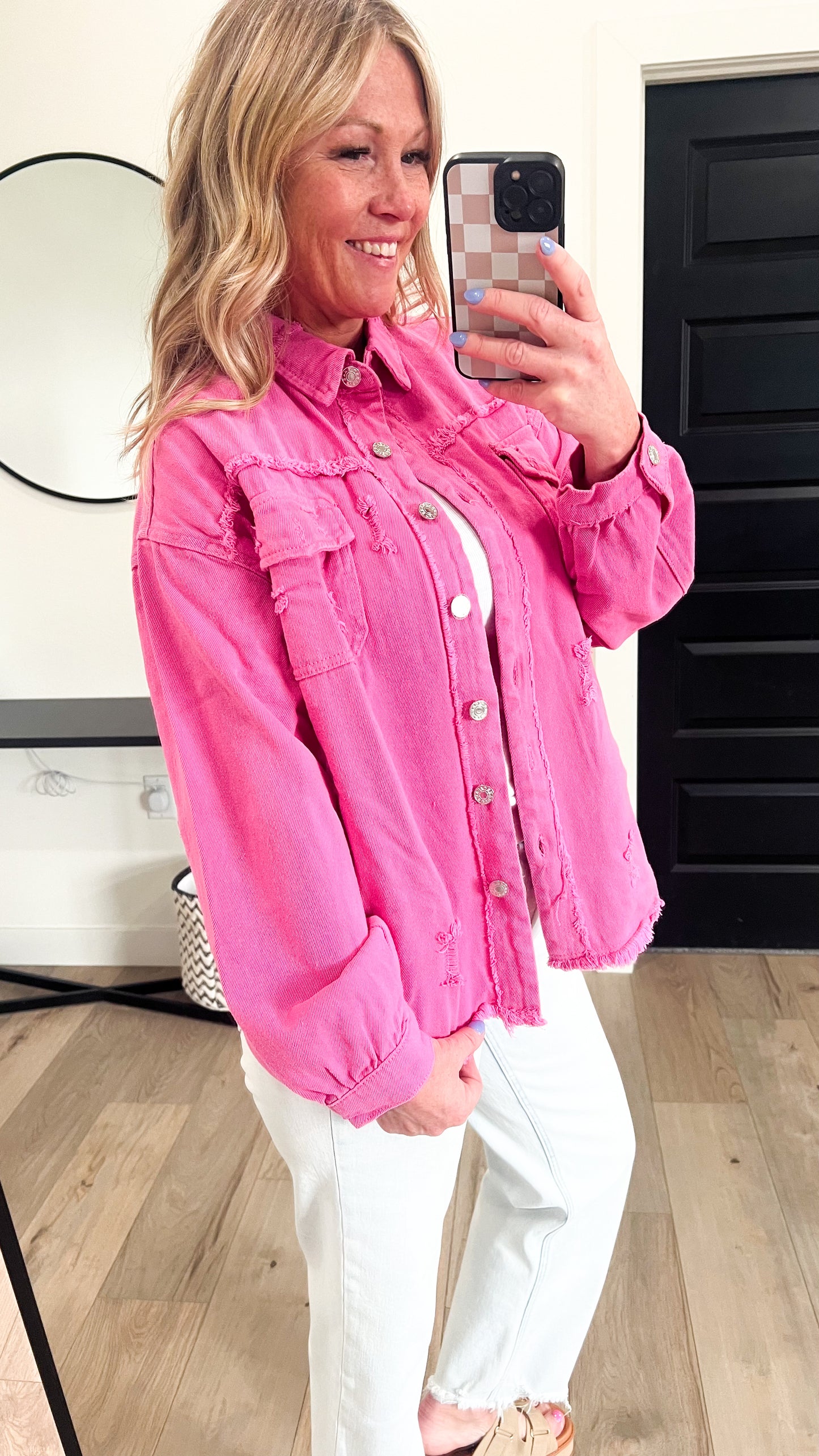 Raw Edge Spring Pink Jacket