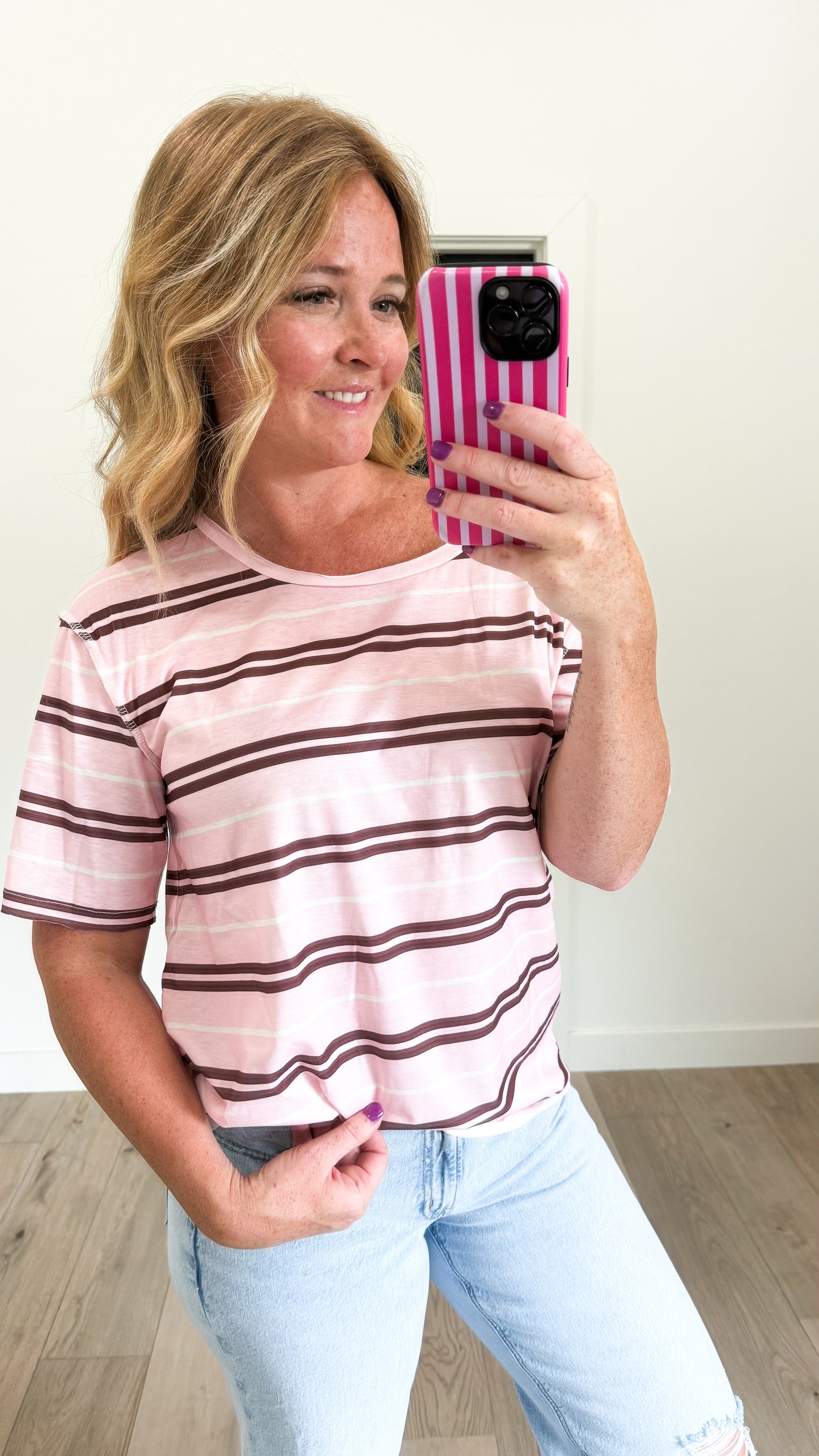 Striped Off The Shoulder Top
