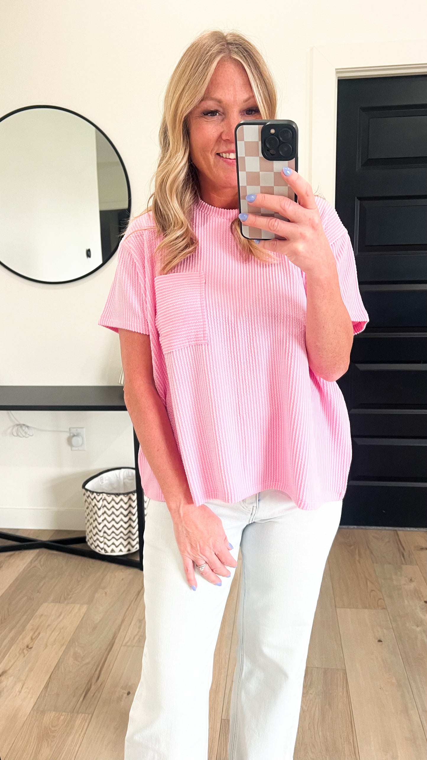 Raised Ribbed Pocket Tee