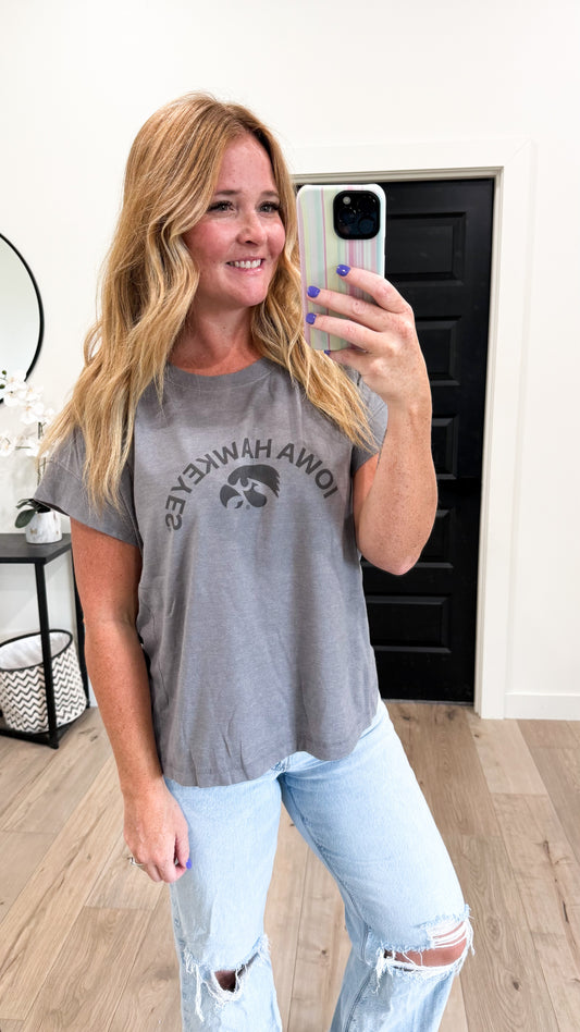 Iowa Hawkeyes Curved Boxy Tee
