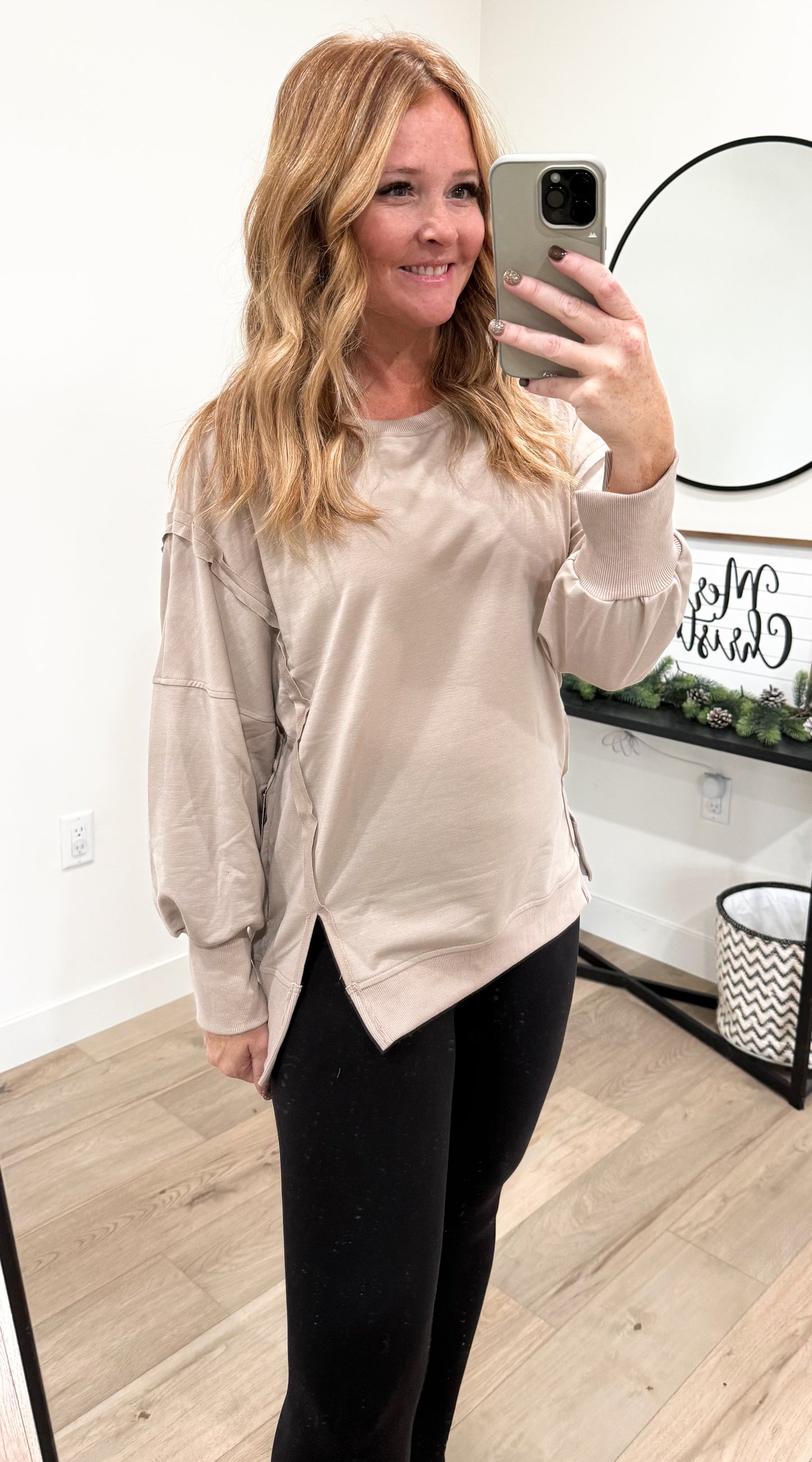 Oversized Slit Side Pullover