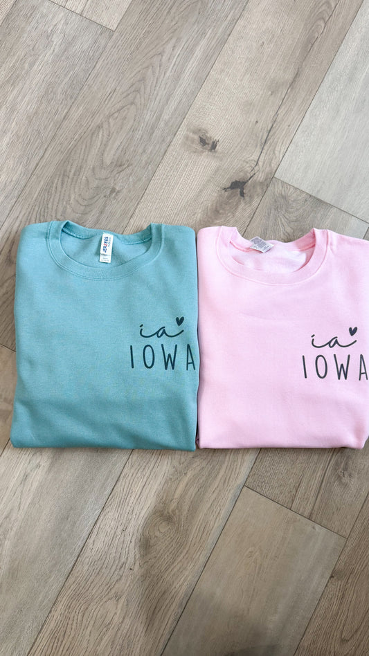 Two Print Iowa Tee/Crew