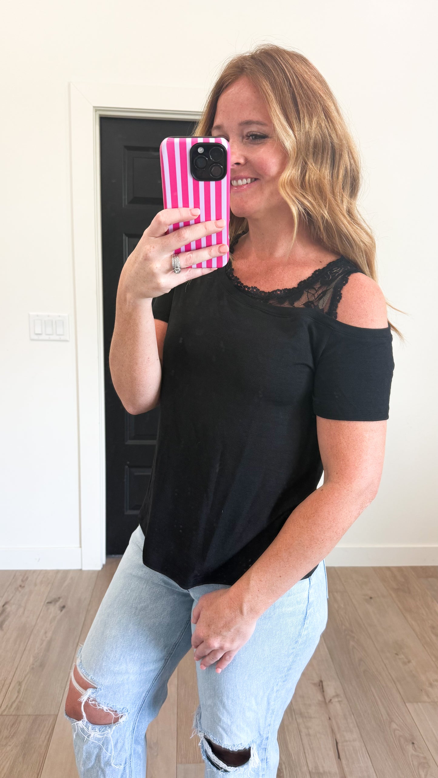 Lace Shoulder Top