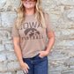 Vintage Washed Iowa Football Tee