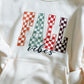 Checkered Fall Vibes Mock Neck
