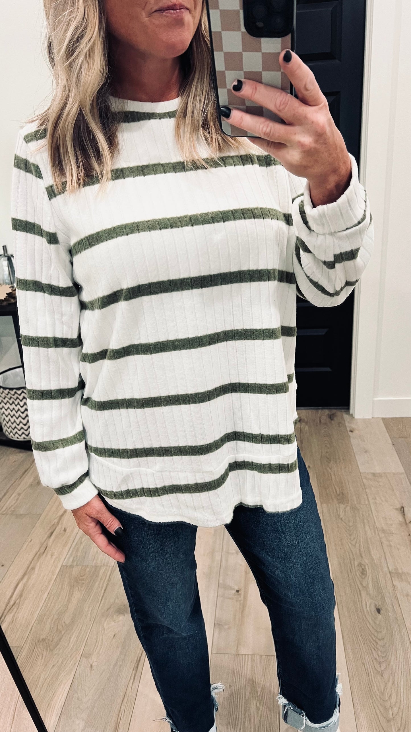 Ribbed Striped Pullover