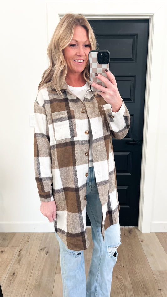 Plaid Longer Length Shacket