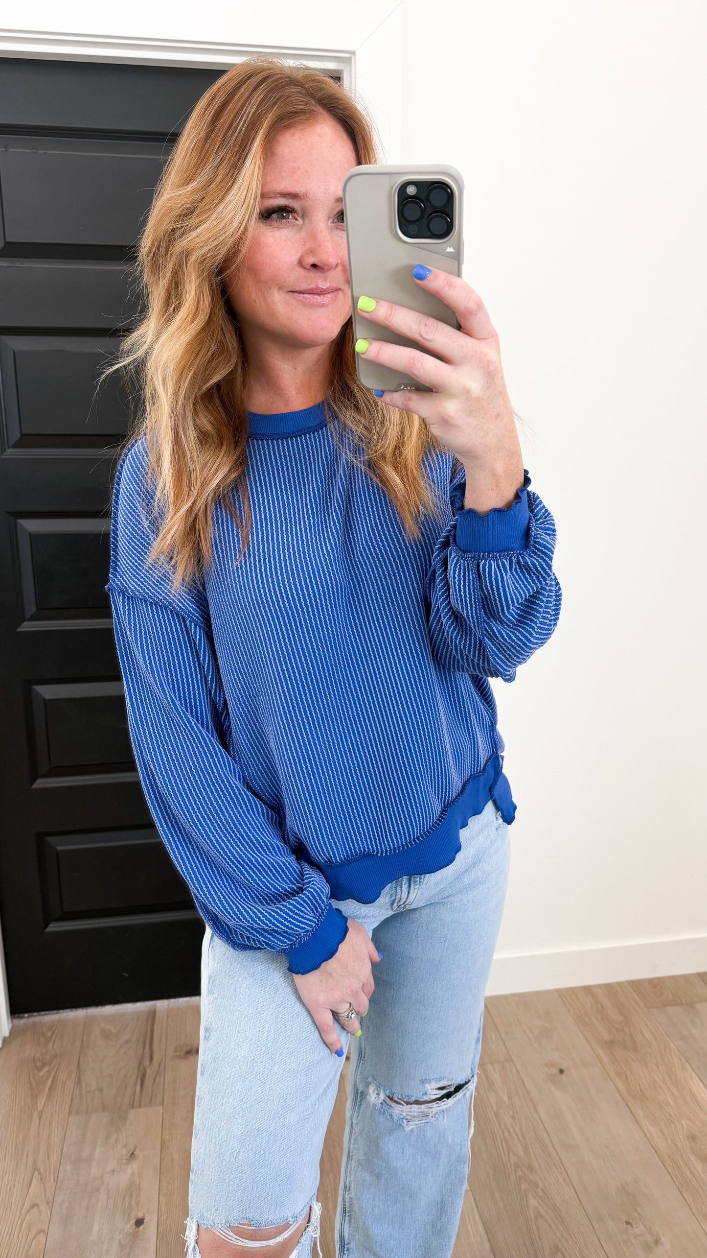 Ribbed Corded Pullover