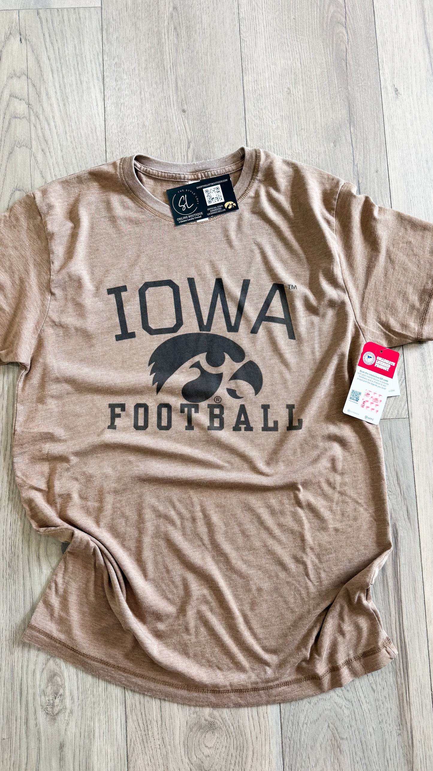 Vintage Washed Iowa Football Tee