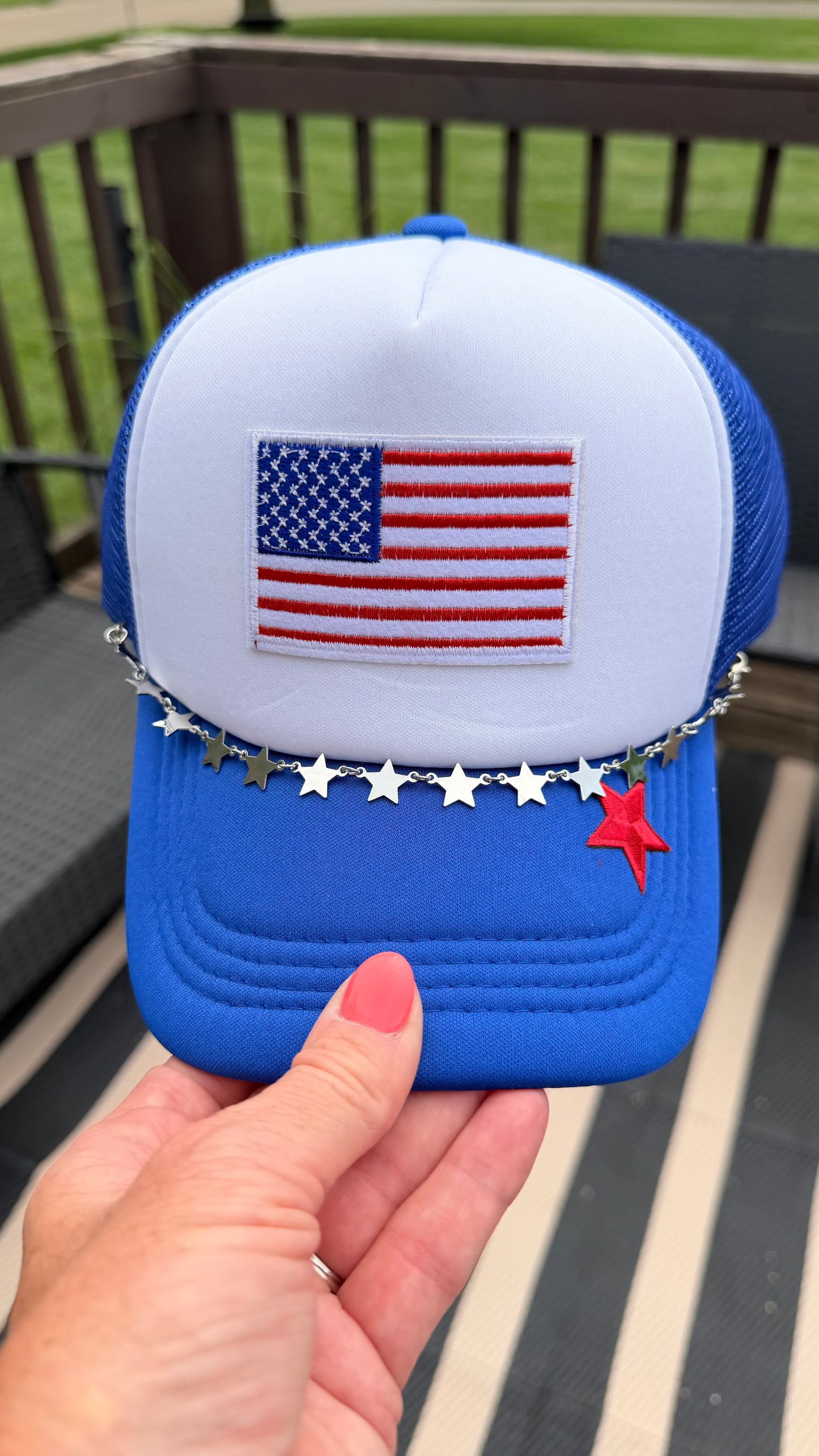 4th Trendy Flag Trucker Hat