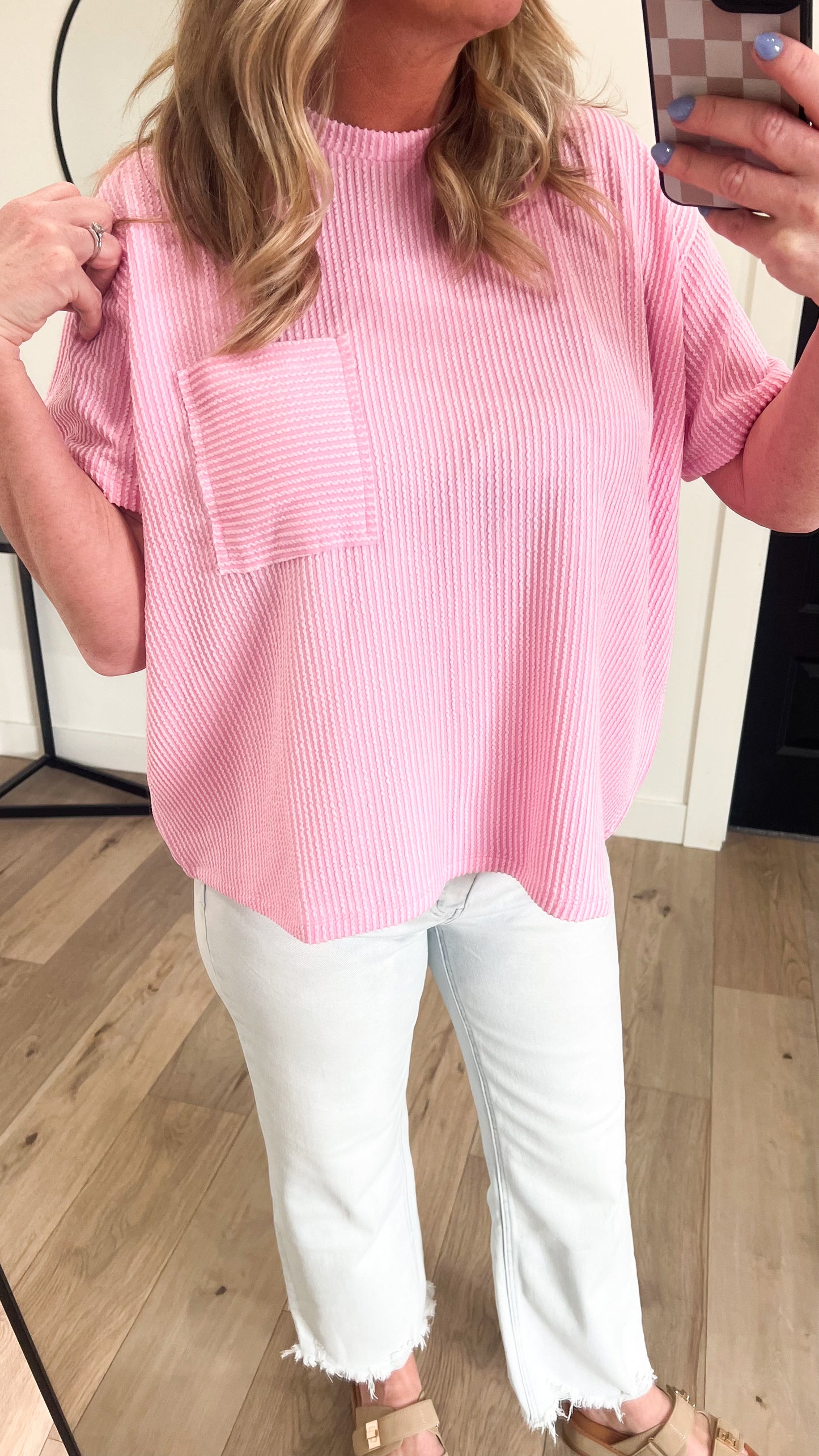 Raised Ribbed Pocket Tee
