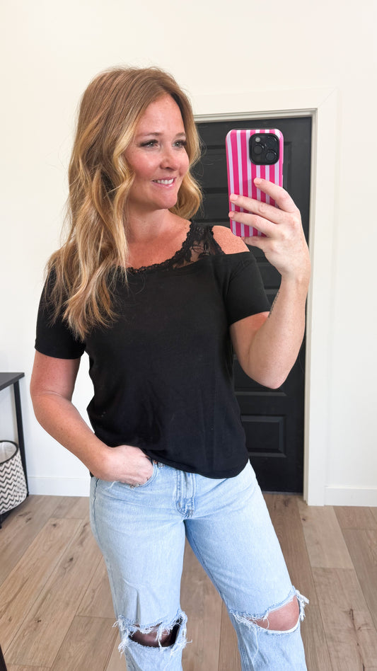 Lace Shoulder Top