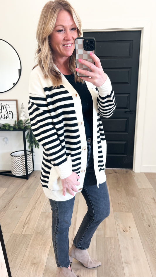 Striped Knit Cardigan