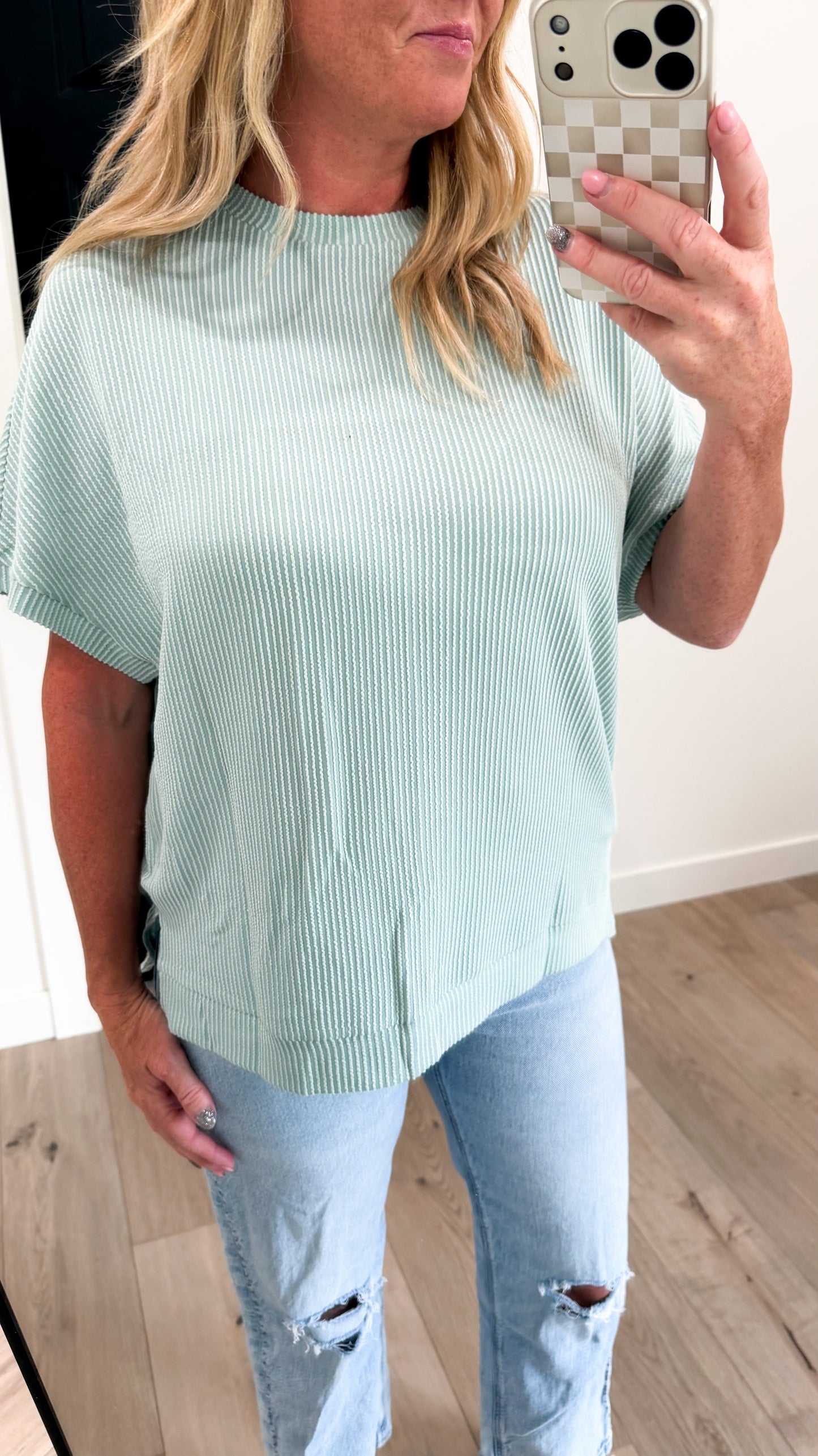 Oversized Ribbed Short Sleeve