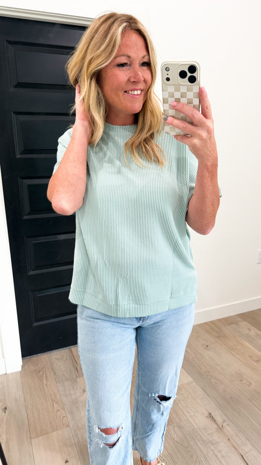 Oversized Ribbed Short Sleeve
