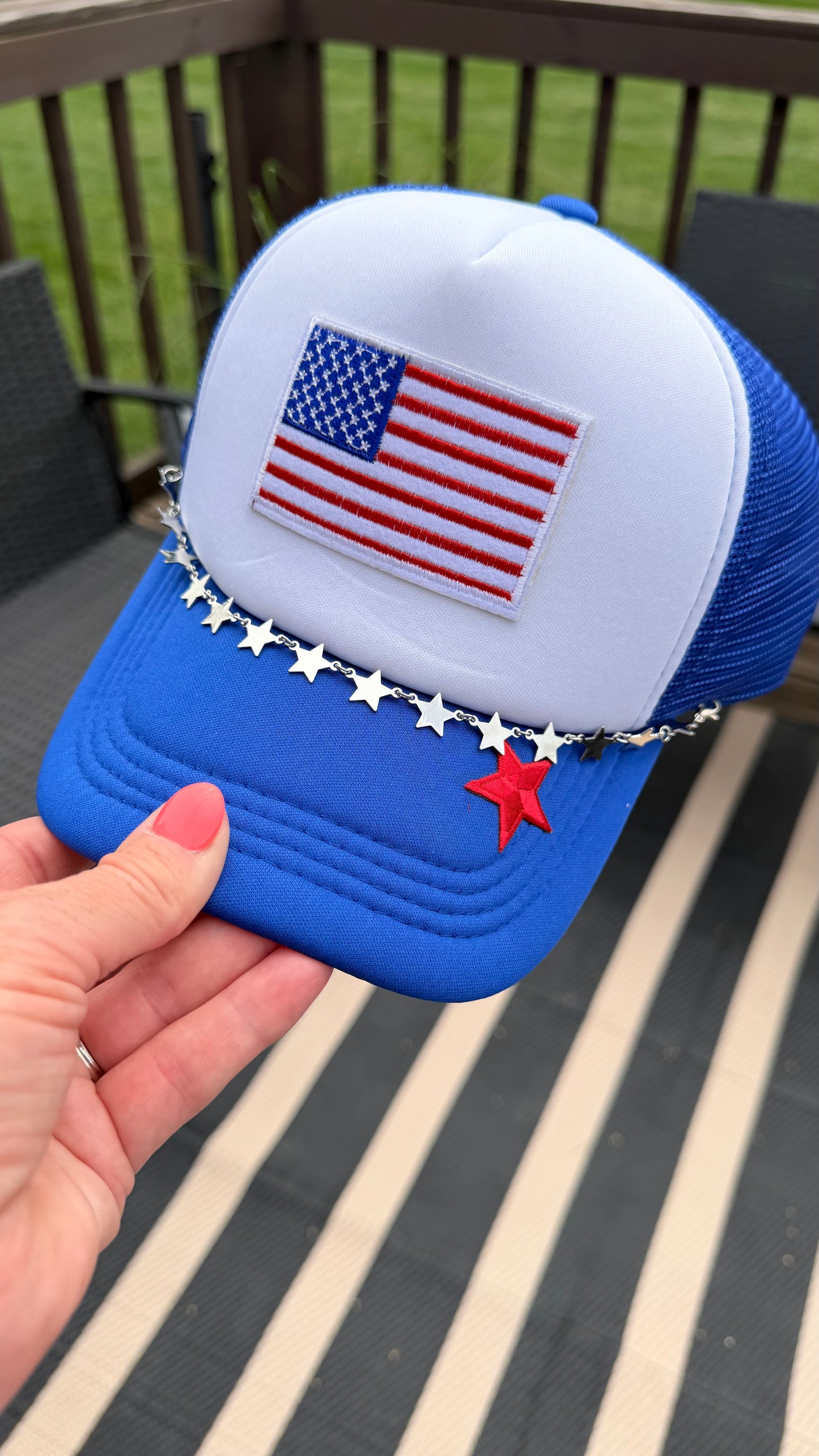 4th Trendy Flag Trucker Hat