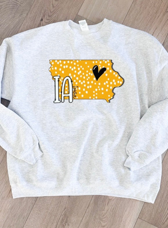 State of Iowa Heart Tee or Crew