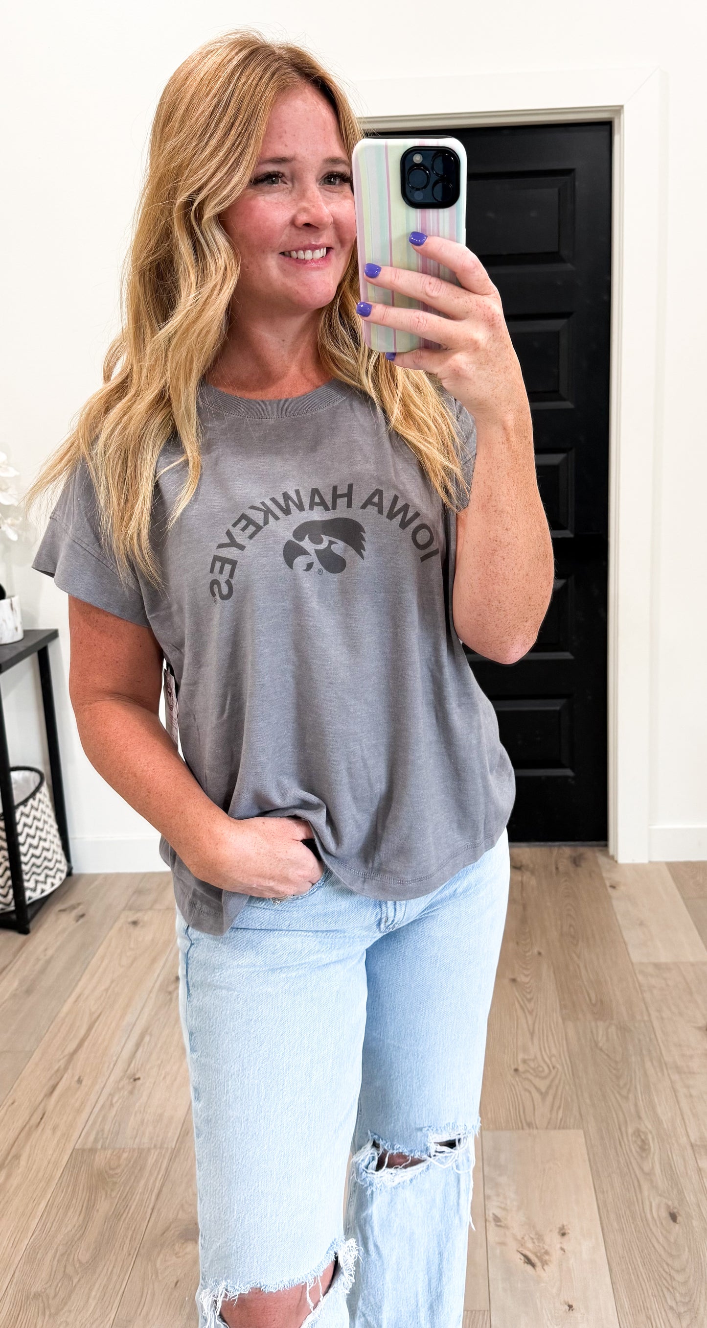 Iowa Hawkeyes Curved Boxy Tee