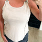 Washed Knit Buckle Tank