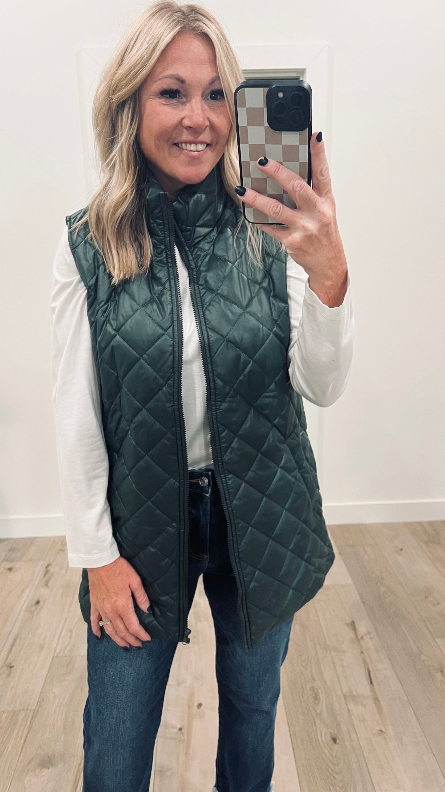 Quilted Mid Length Vest