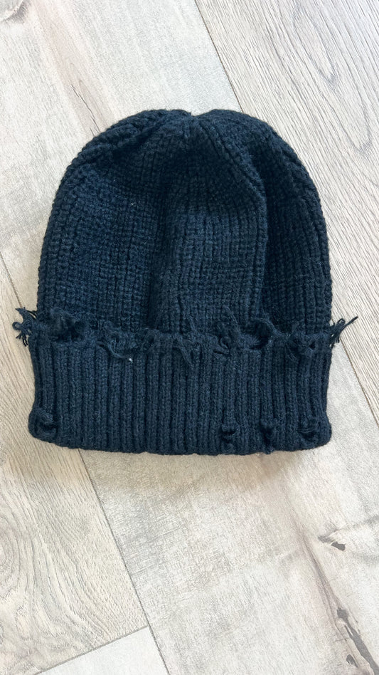 Knit Frayed Beanie