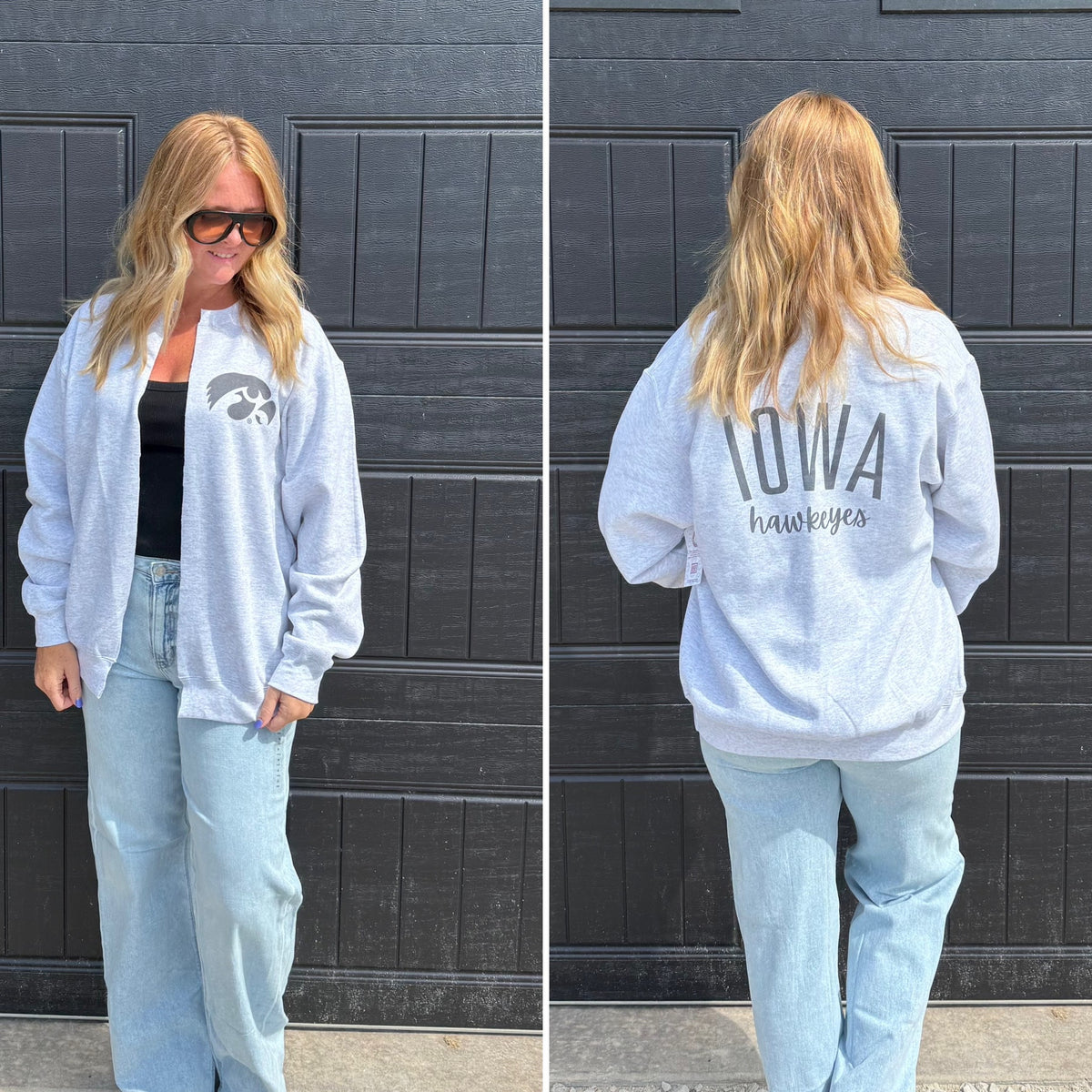 Hand Cut Front/Back Iowa Hawkeyes Cardigan