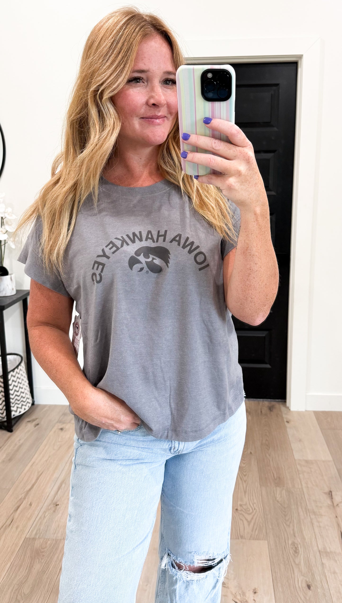 Iowa Hawkeyes Curved Boxy Tee