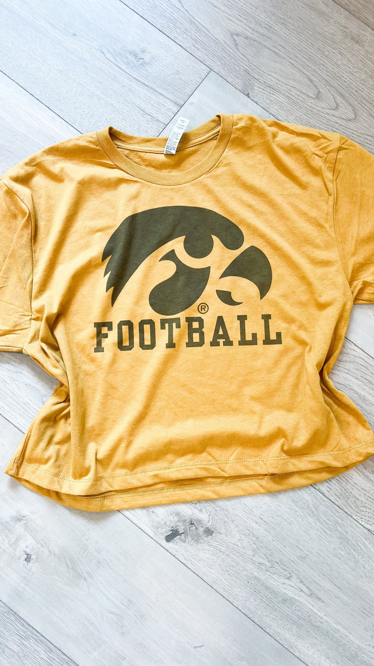 Vintage Washed Iowa Football Crop Tee