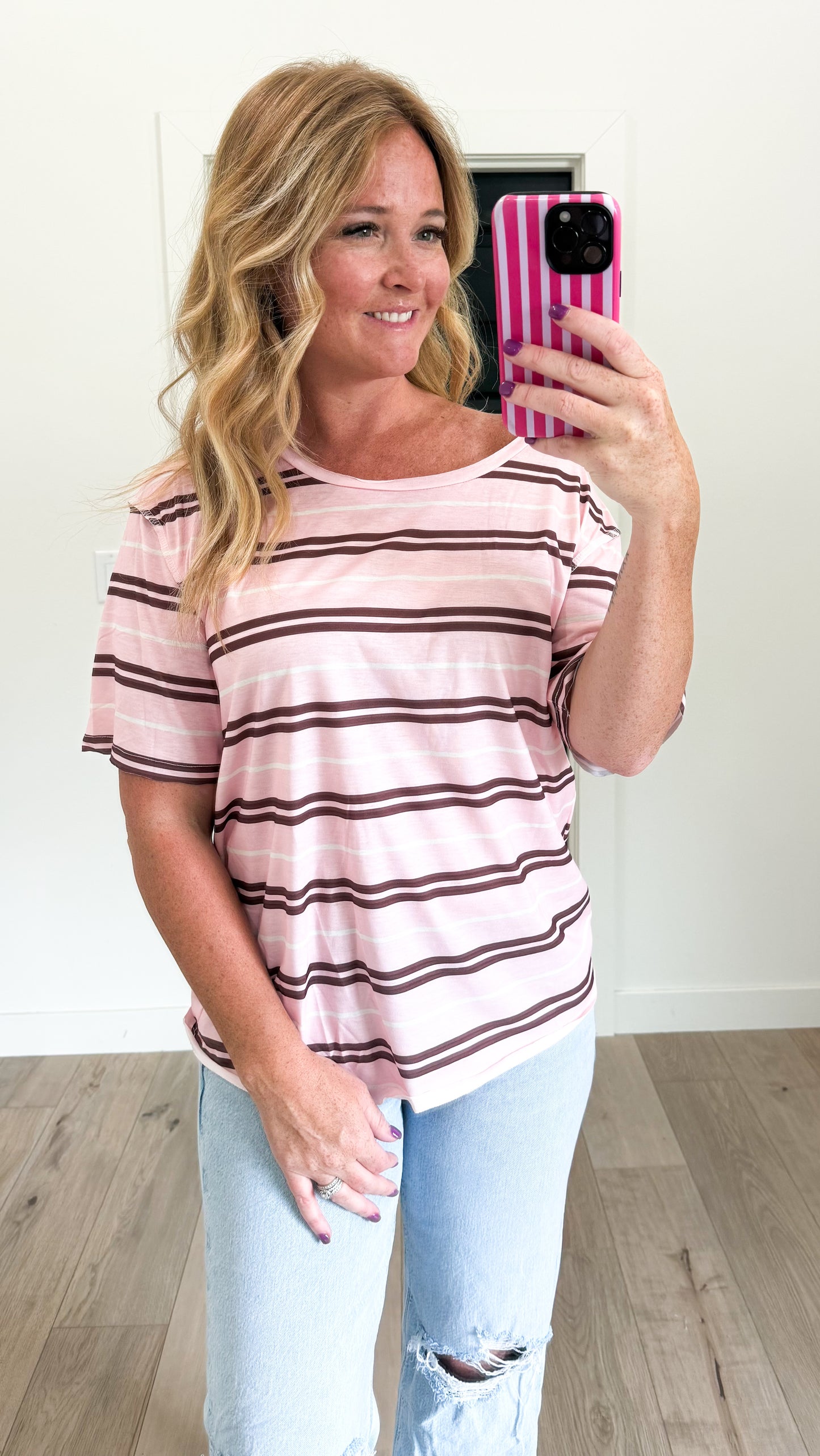 Striped Off The Shoulder Top