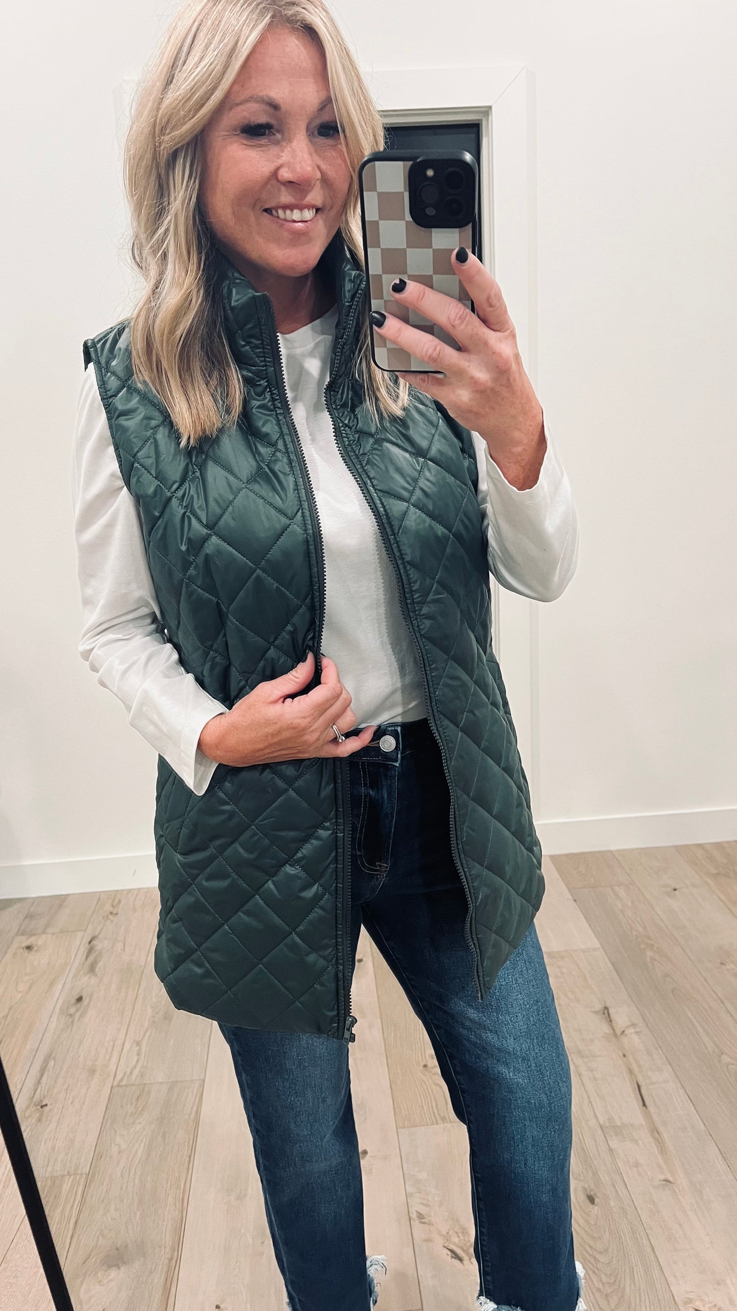 Quilted Mid Length Vest