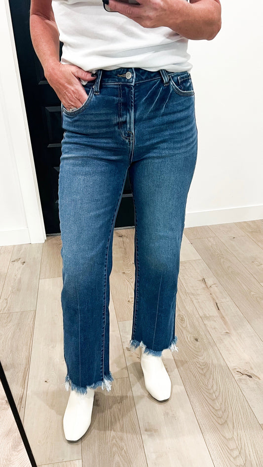 Zenana Distressed Hem Denim