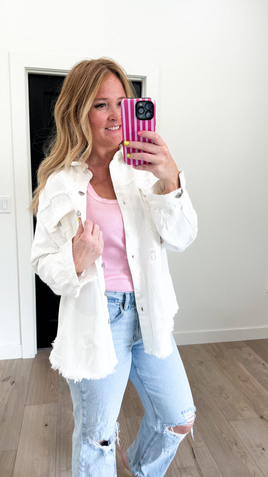 Raw Edge Spring Pink Jacket