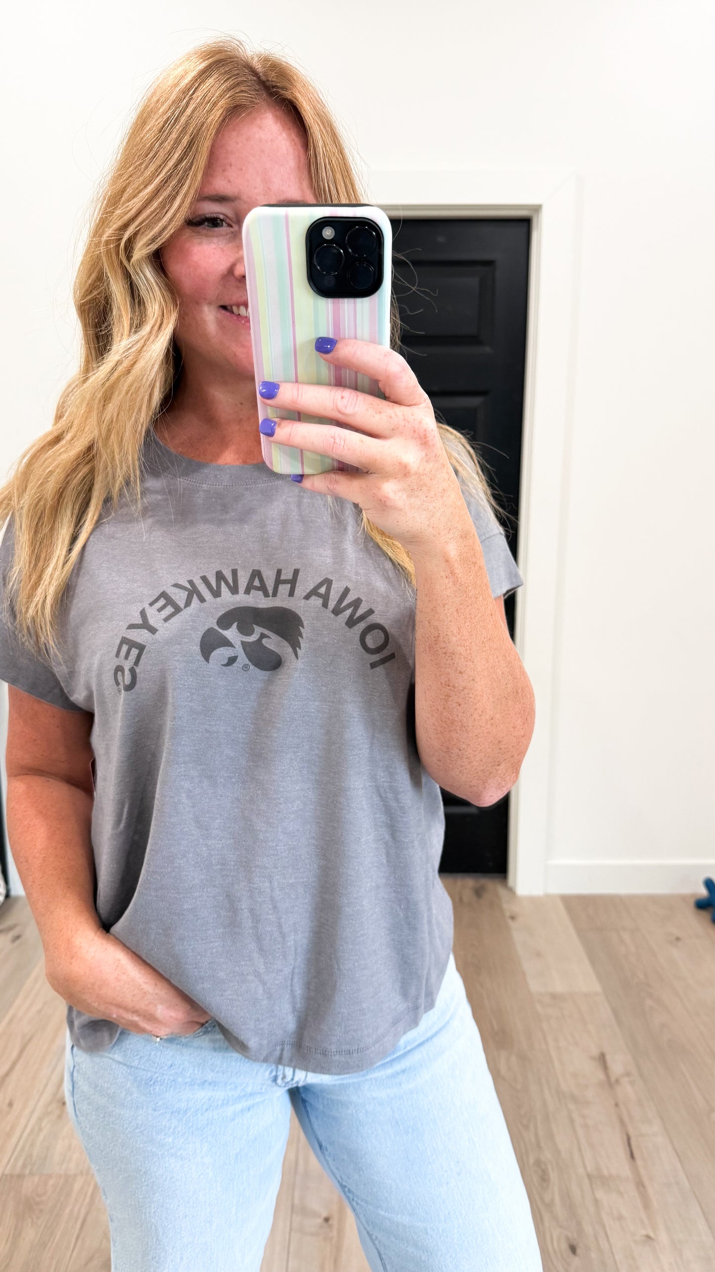 Iowa Hawkeyes Curved Boxy Tee