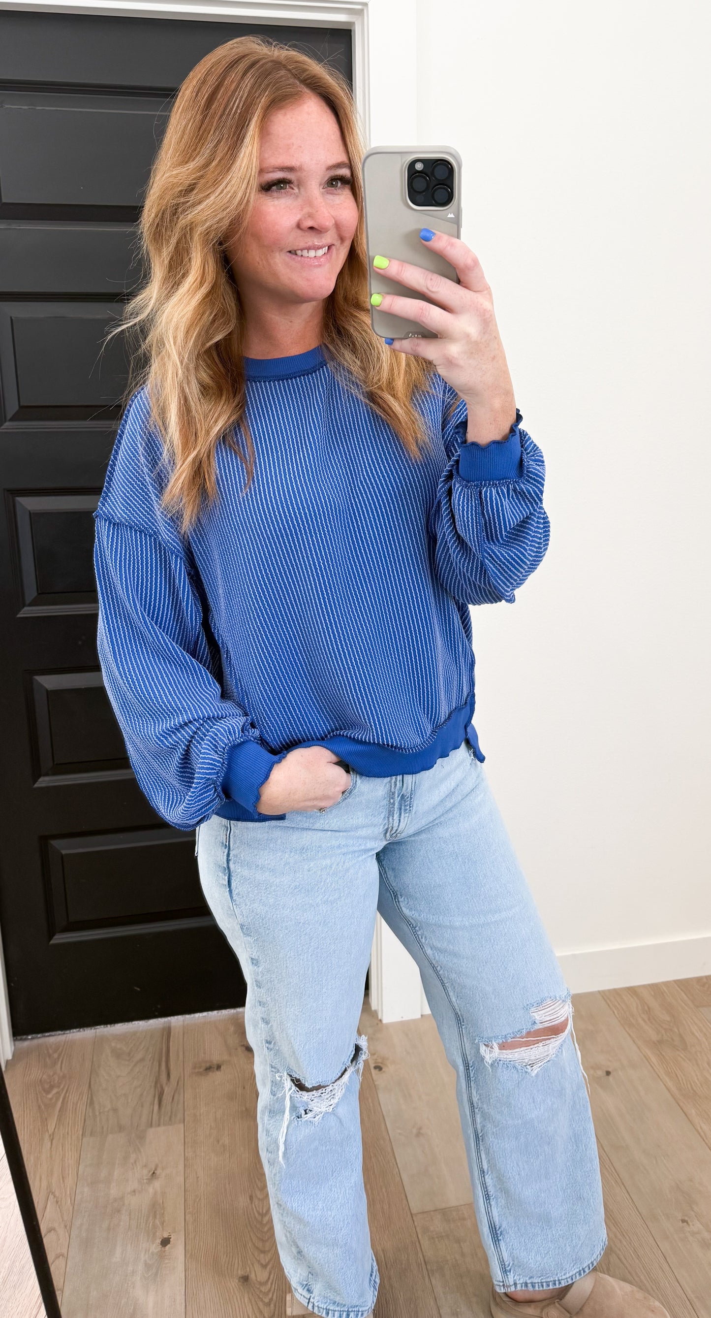 Ribbed Corded Pullover