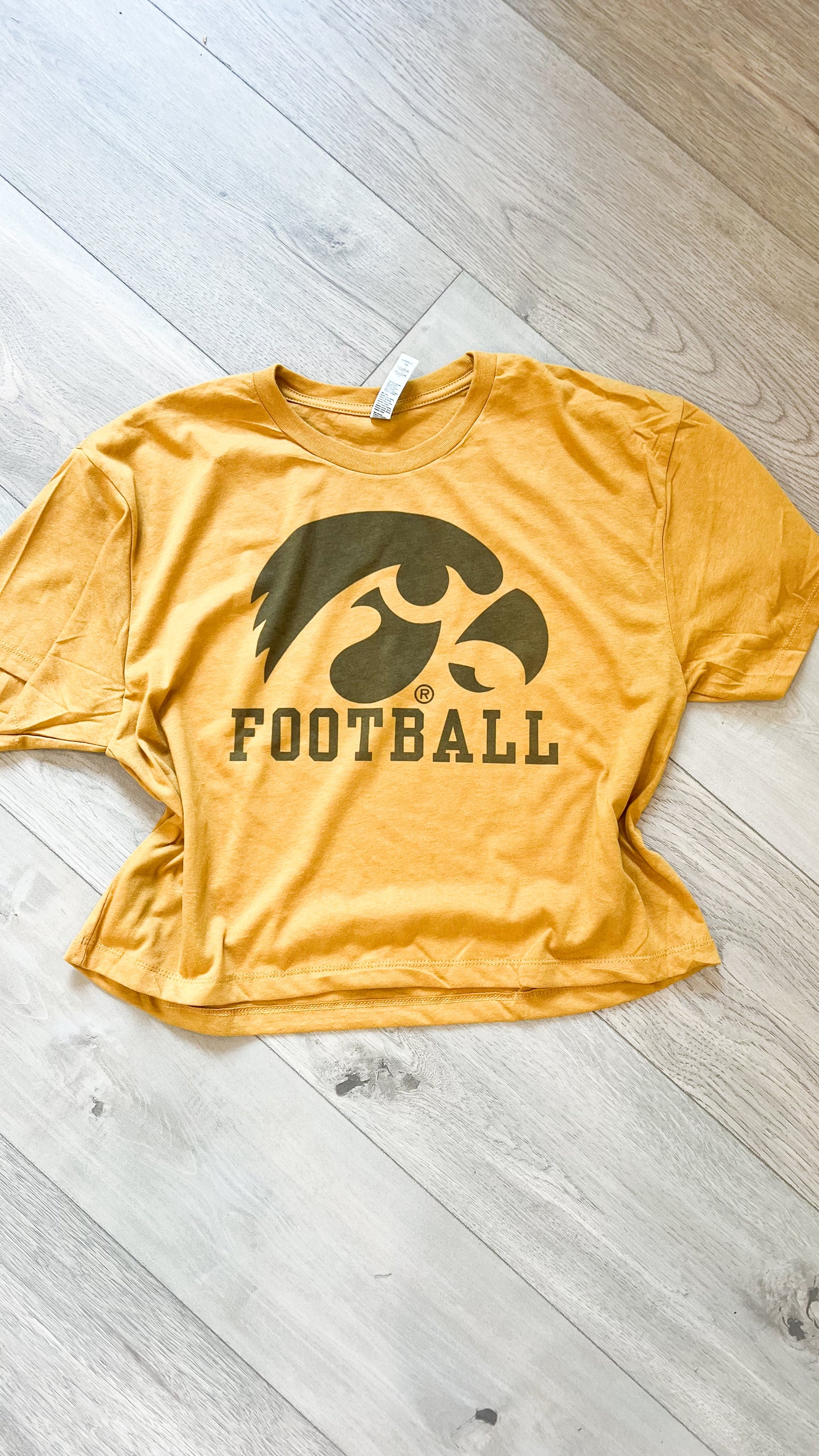 Vintage Washed Iowa Football Crop Tee